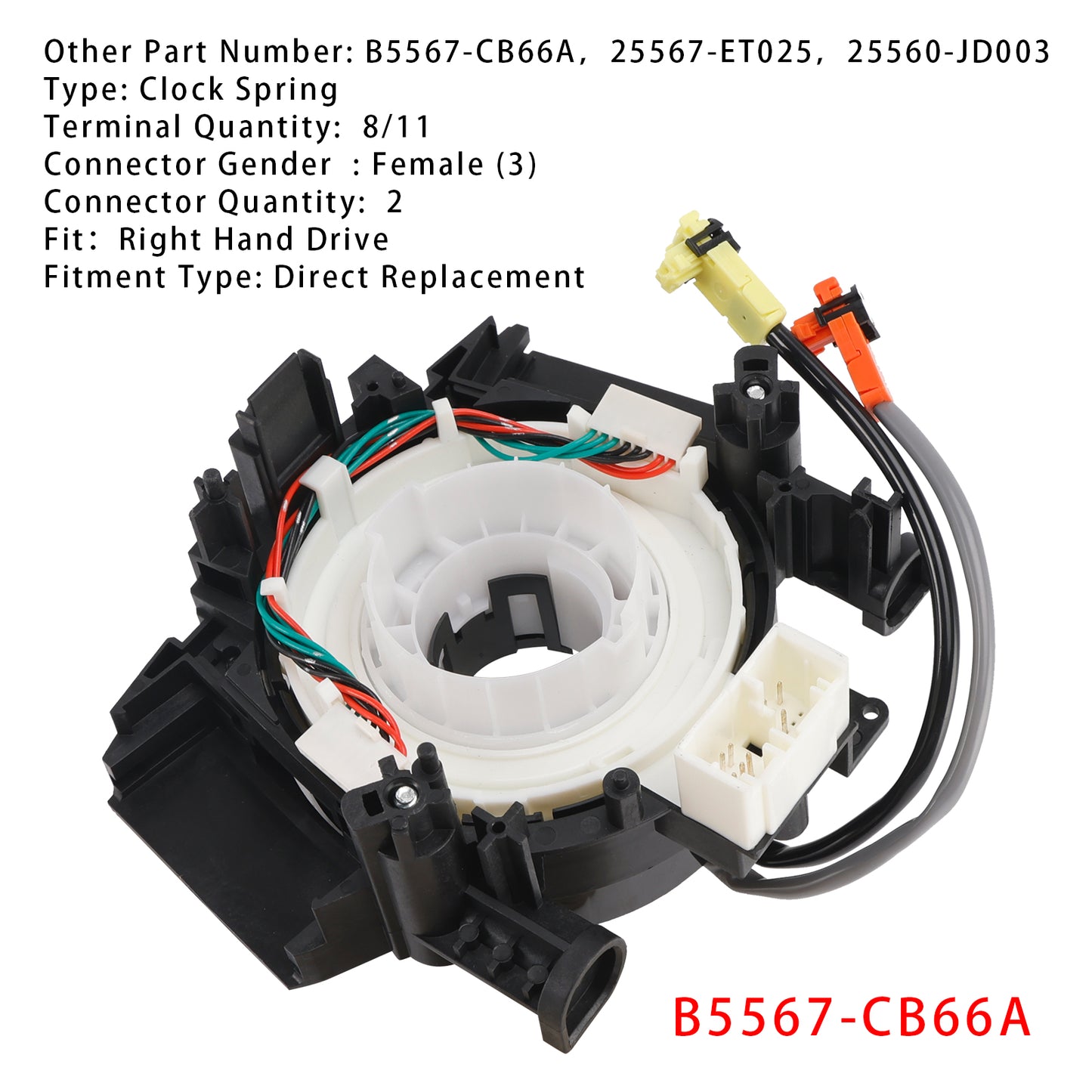 Nissan Rogue 2.5L 2008-2011 Clock Spring B5567-CB66A