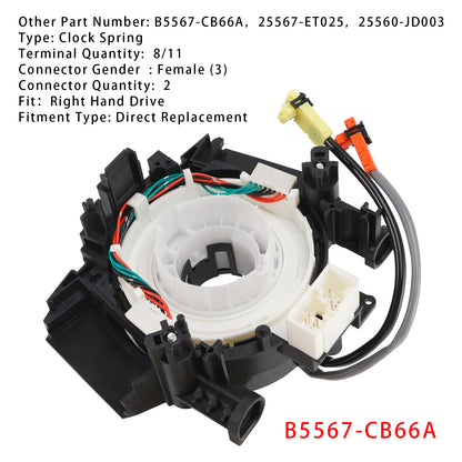 Nissan Rogue 2.5L 2008-2011 Clock Spring B5567-CB66A