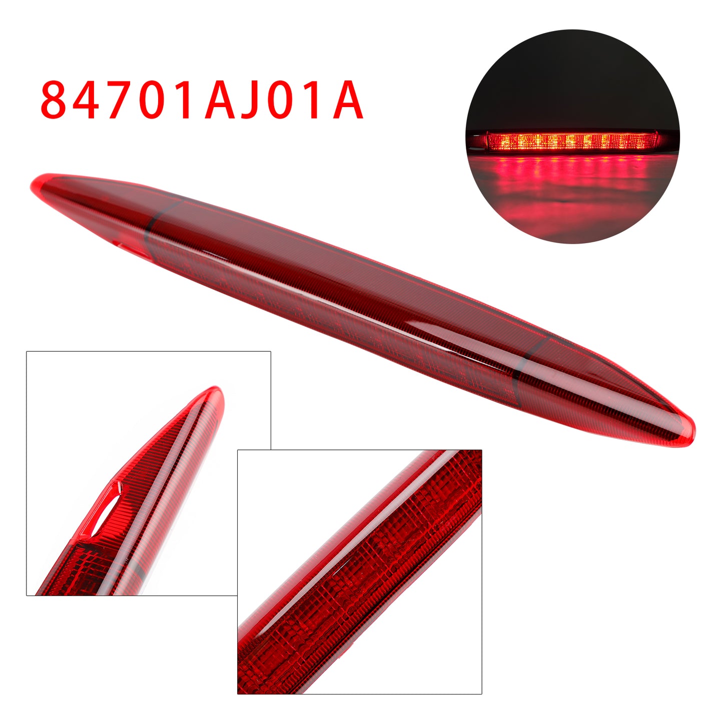 2010-2014 Subaru Outback 84701AJ01A Red Lens High Mount Third Brake Light Lamp