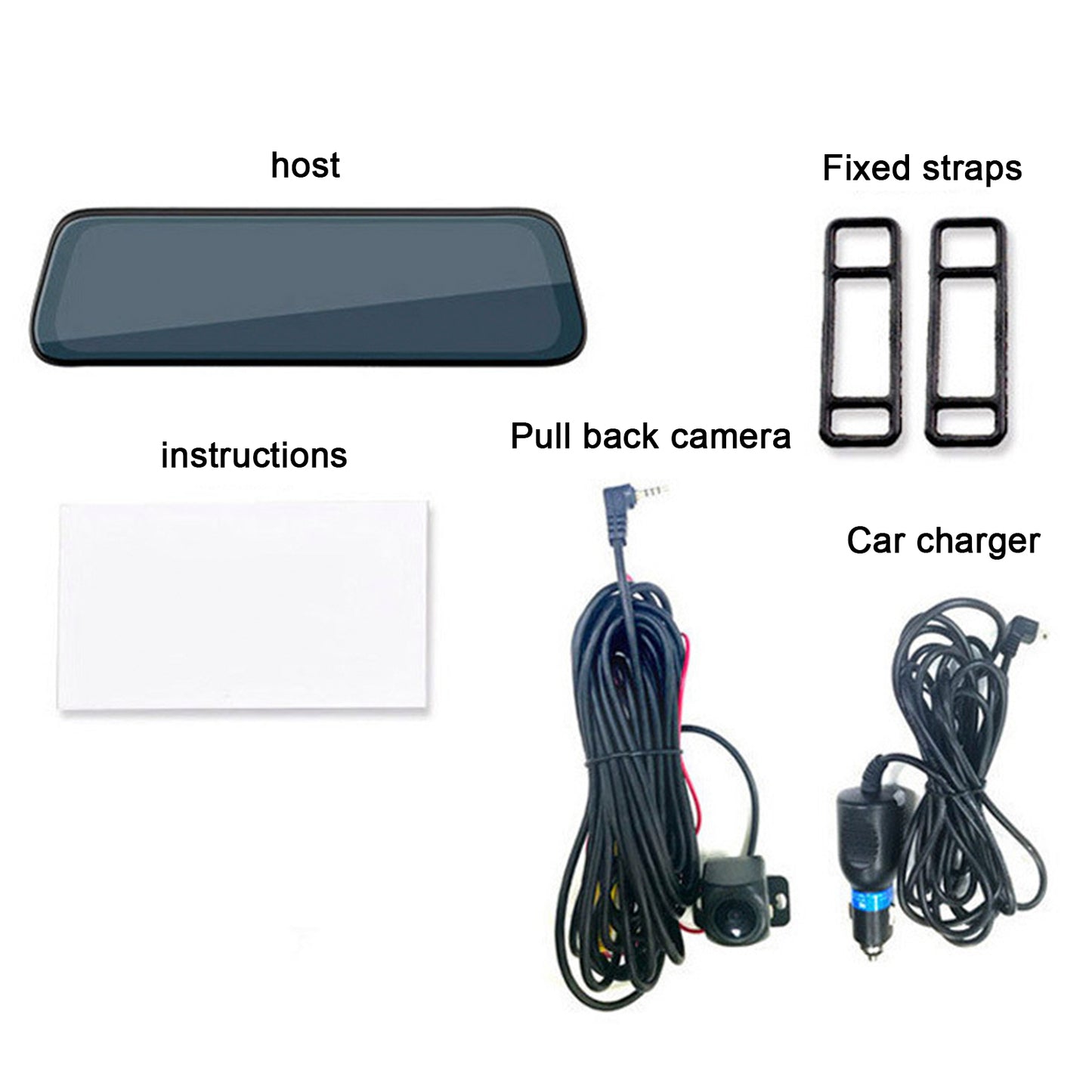 10-inch Full Screen HD 1080P Rearview Mirror Streaming Media Driving Recorder Dual Lens with Reversing Image