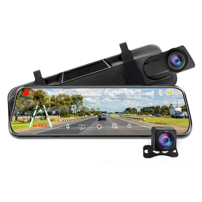 10-inch Full Screen HD 1080P Rearview Mirror Streaming Media Driving Recorder Dual Lens with Reversing Image