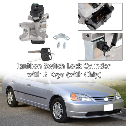 Honda Civic 1.3L 1.7L Ignition Switch Lock Cylinder with 2 Keys with Chip