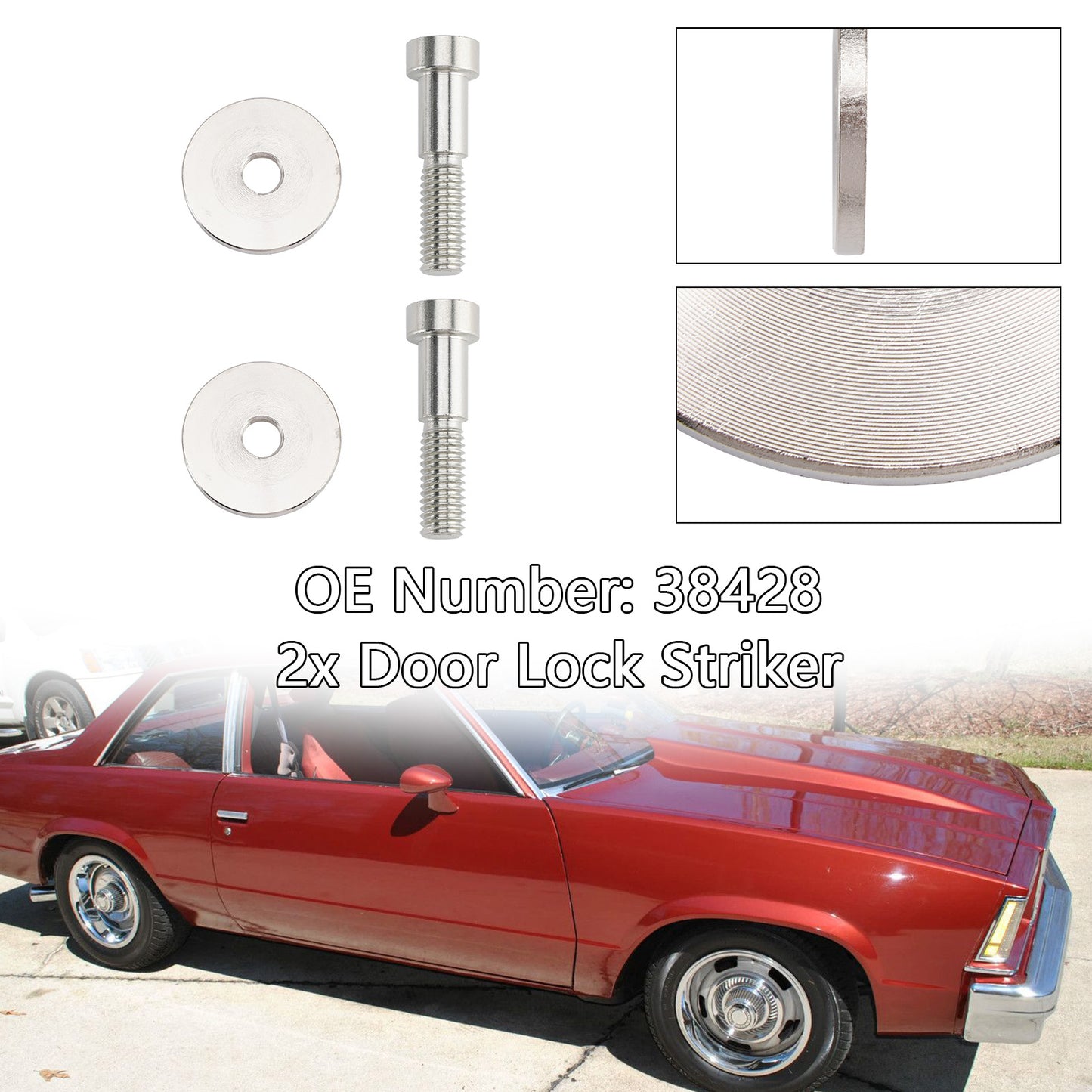 15013147 Door Lock Striker 38428 Compatible with 1985-2002 Chevy K1500 K2500 K3500 GMC C1500 C2500 C3500 Yukon Truck Door Latch Bolt Pin Replace