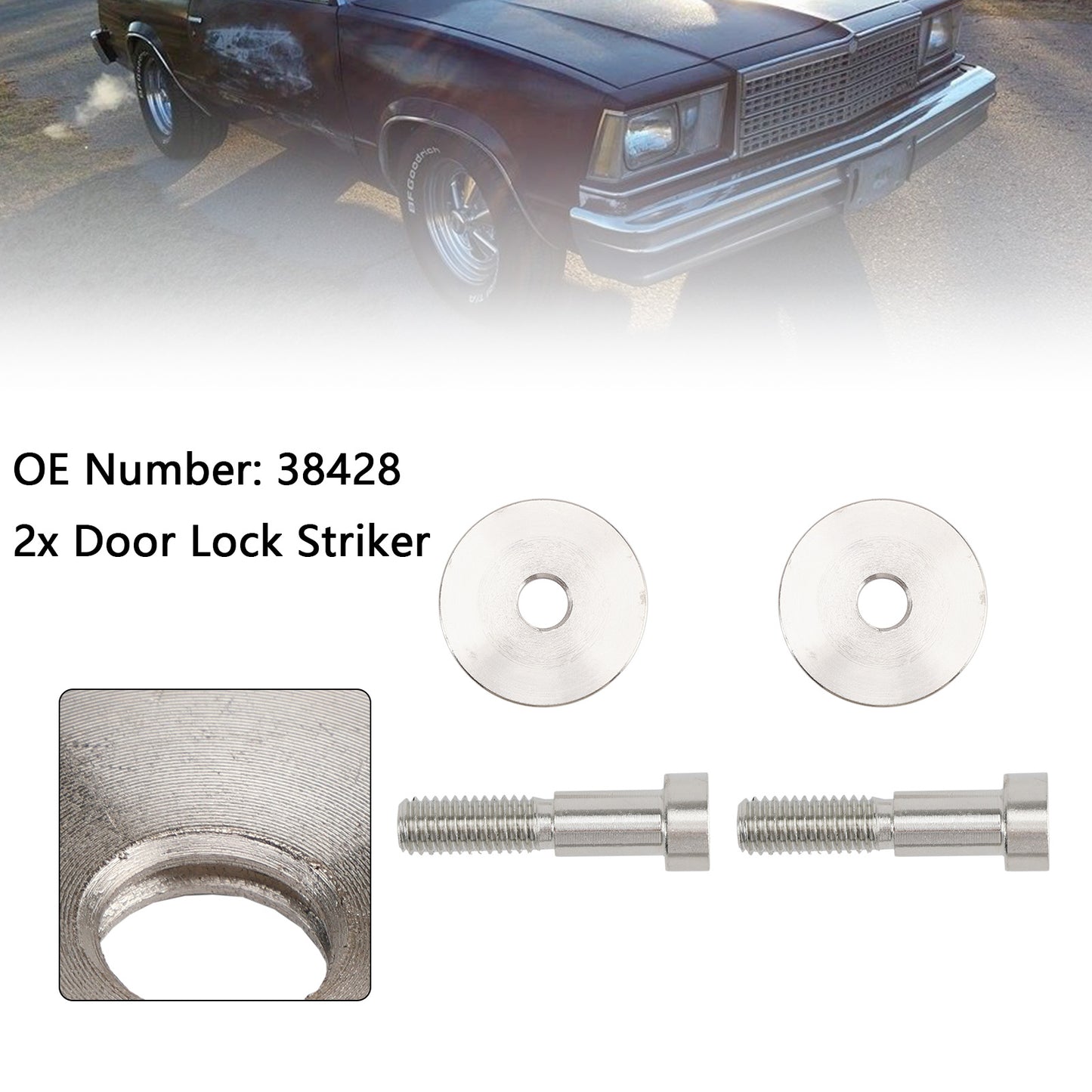 15013147 Door Lock Striker 38428 Compatible with 1985-2002 Chevy K1500 K2500 K3500 GMC C1500 C2500 C3500 Yukon Truck Door Latch Bolt Pin Replace