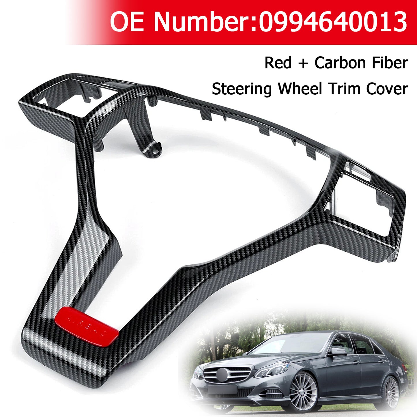 Mercedes Benz C-Class W204 C63 AMG Steering Wheel Cover Carbon Look 0994640013 09946400139107