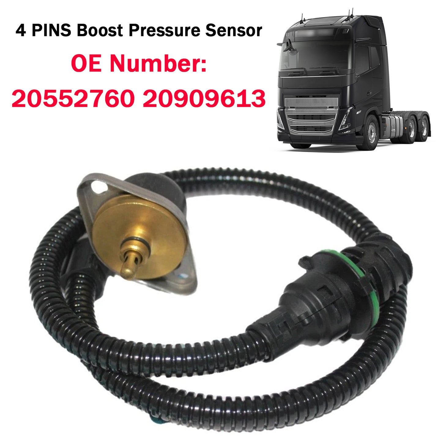 4 PINS Boost Pressure Sensor 20552760 20909613 For Volvo FH16 FL6 FM10 FM7 FH12