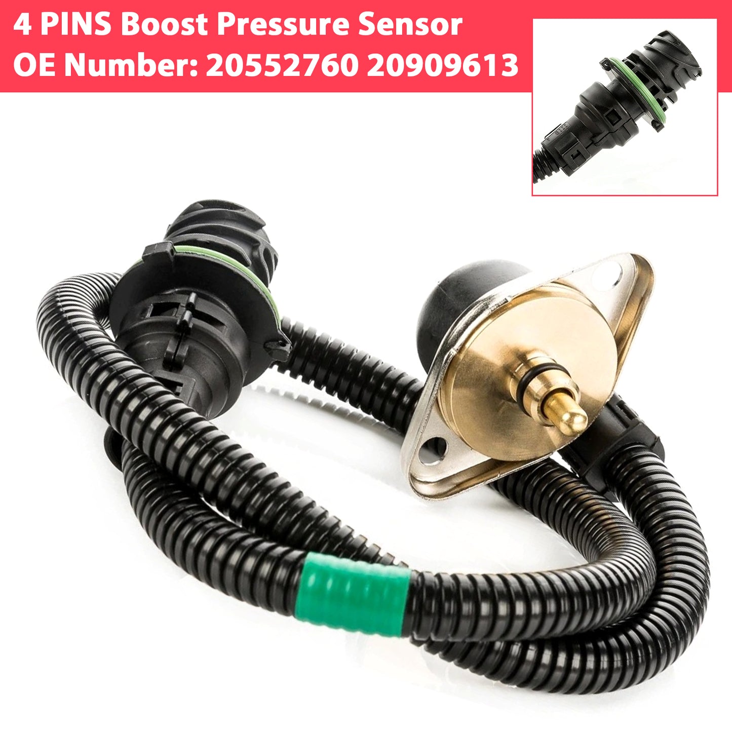 Volvo FH16 FL6 FM10 FM7 FH12 4 PINS Boost Pressure Sensor 20552760 20909613
