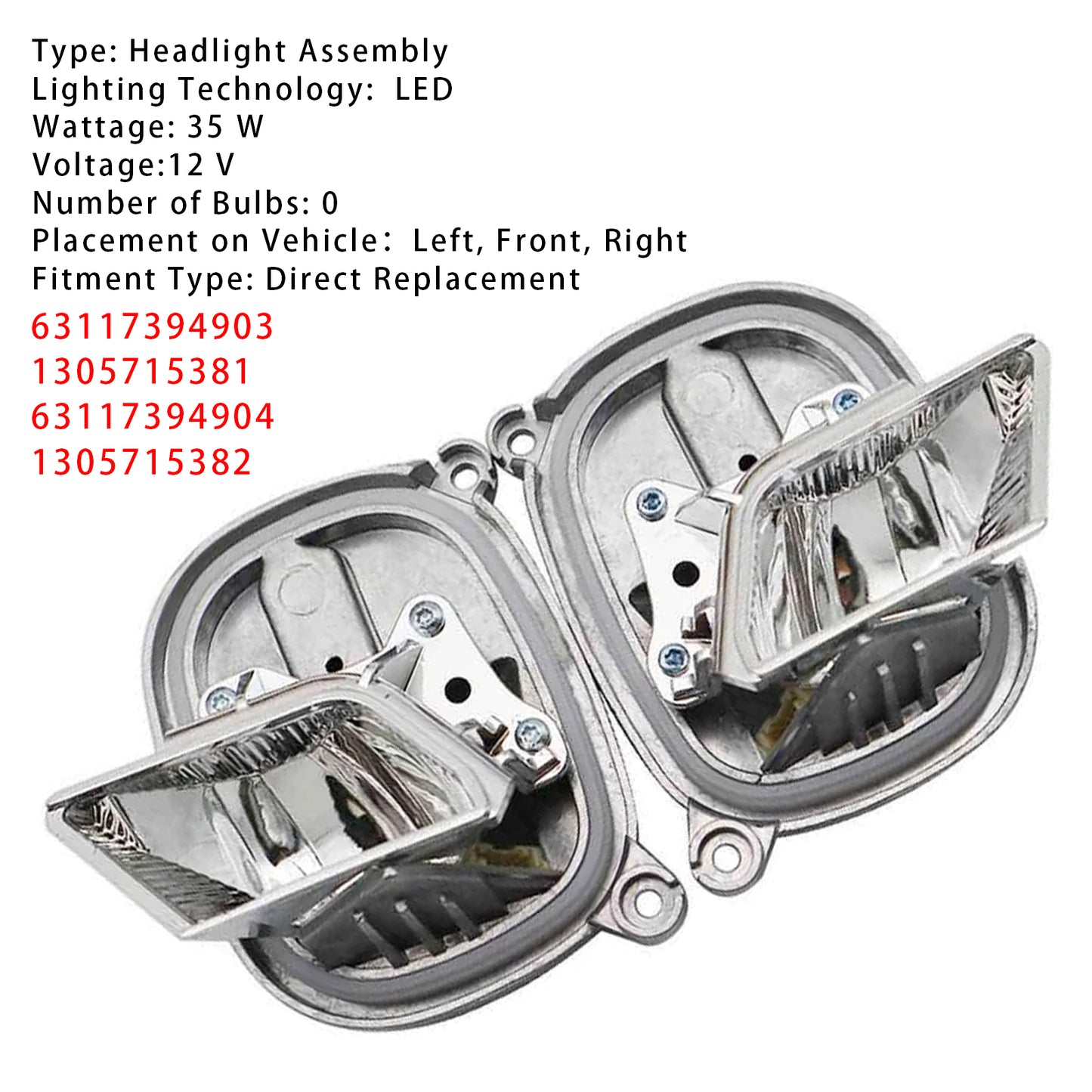 BMW 6 Series F12 F13 F06 LCI 2014-2018 Left+Right LED Cornering Light Module 63117394903 1305715381