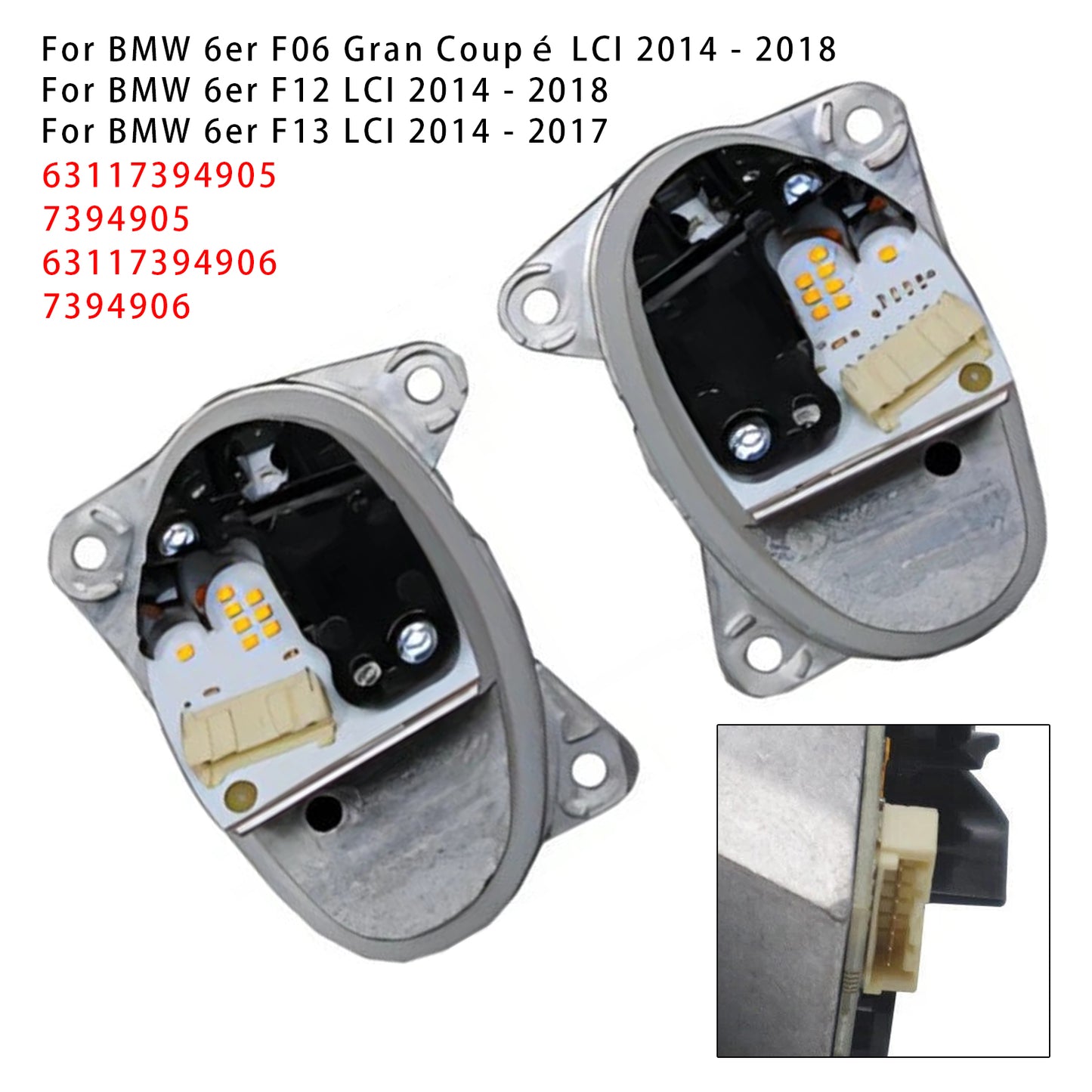 BMW F06 F12 F13 63117394905 63117394906 Left+Right LED Turn Signal Light Control Module