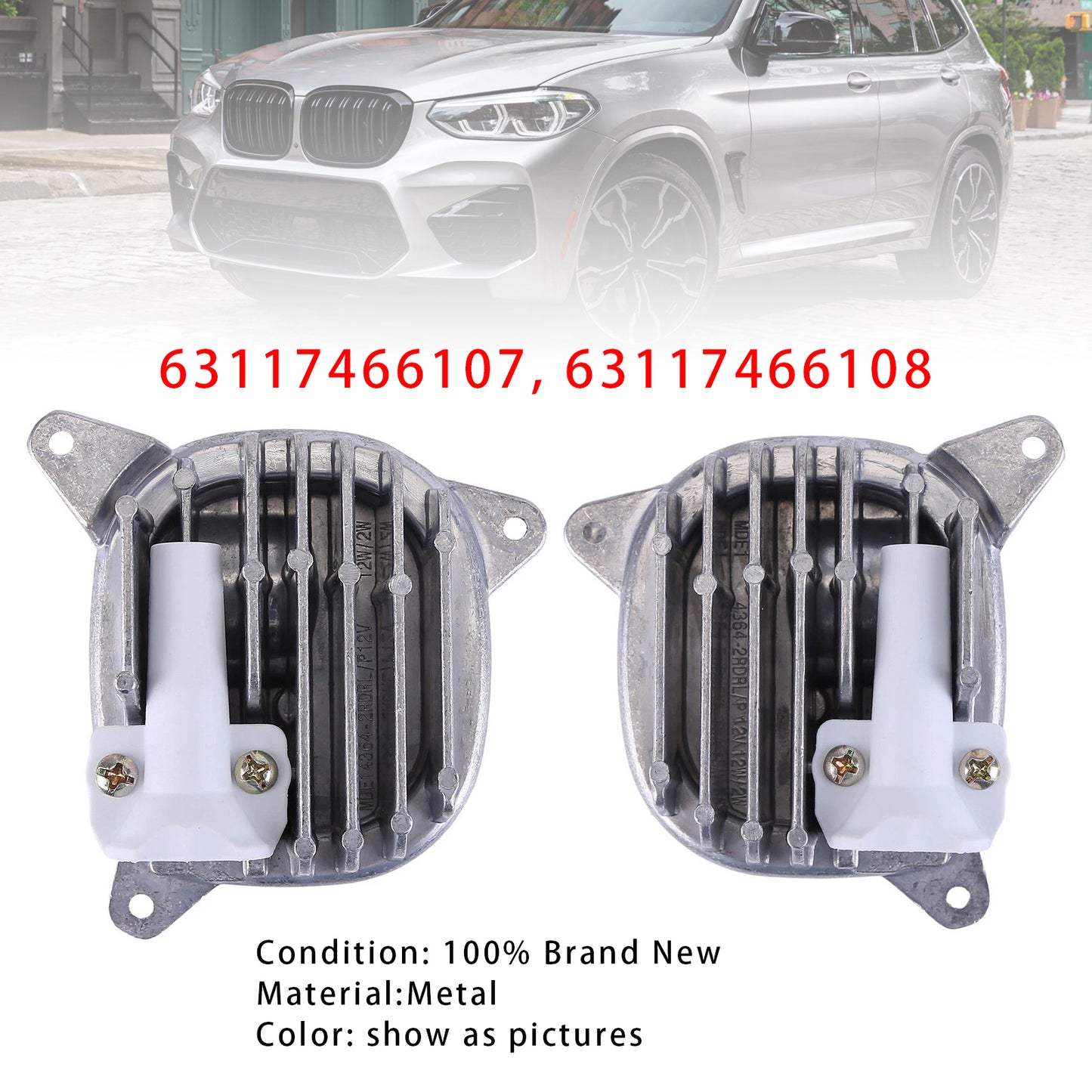 2018-2021 BMW G01 X3 G02 X4 3117466107 63117466108 Left+Right DRL LED MODULE White