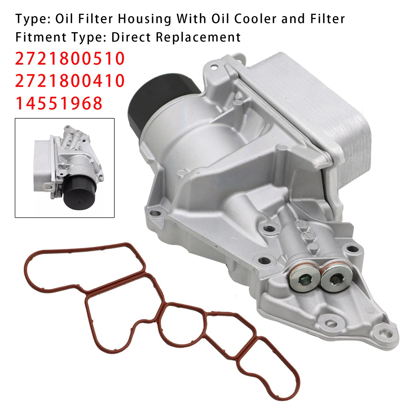 Mercedes Benz W463 X164 W164 W203 C230 2721800510 Oil Filter Housing & Oil Cooler 2721800410 14551968