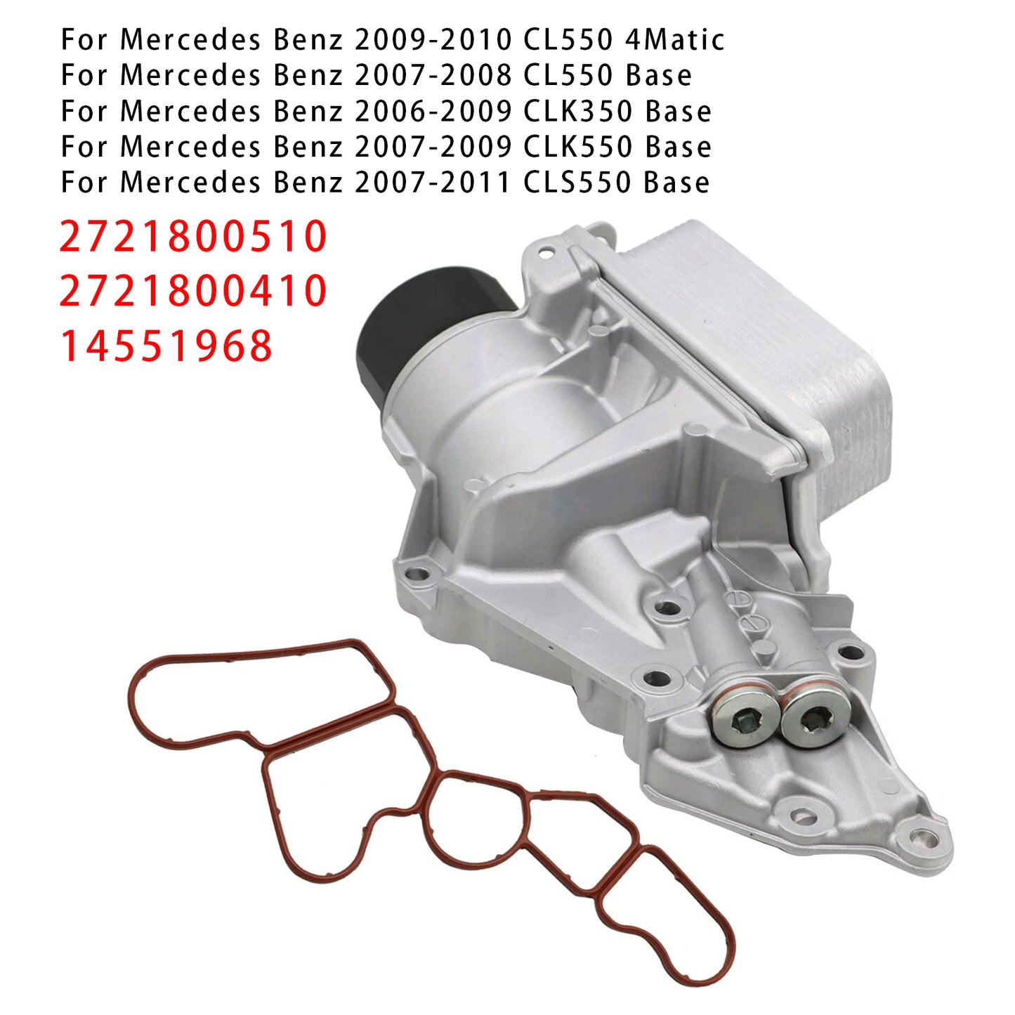 Mercedes Benz W463 X164 W164 W203 C230 2721800510 Oil Filter Housing & Oil Cooler 2721800410 14551968
