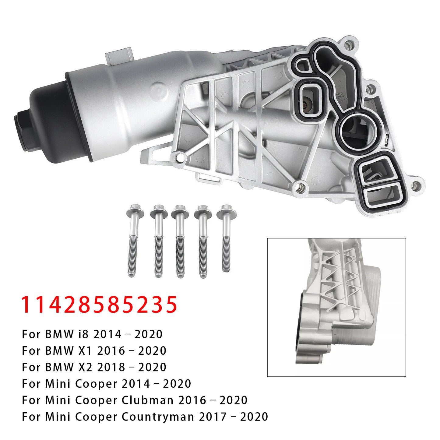 Mini Cooper BMW i8 2014-2020 Oil Cooler Filter Housing 11428585235 11428511391