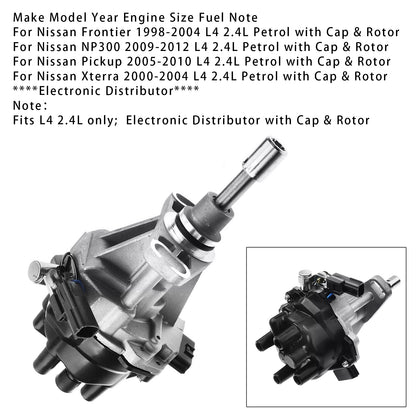 Nissan Frontier Xterra 2000-2004 L4 2.4L Ignition Distributor w/Cap & Rotor 221003S500 221003S501
