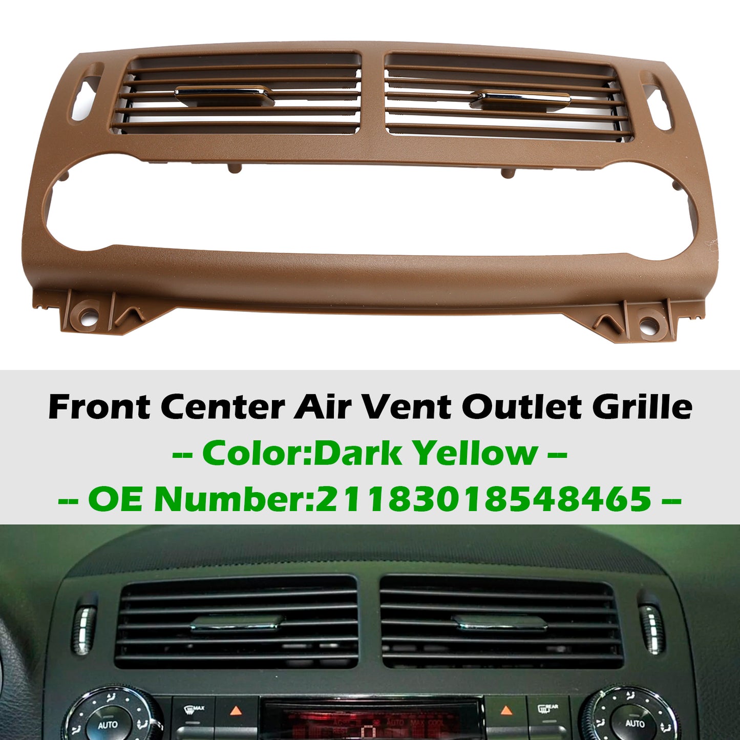 Benz E Class W211 2003-2008 Front Center Air Vent Outlet Grille Dark Yellow