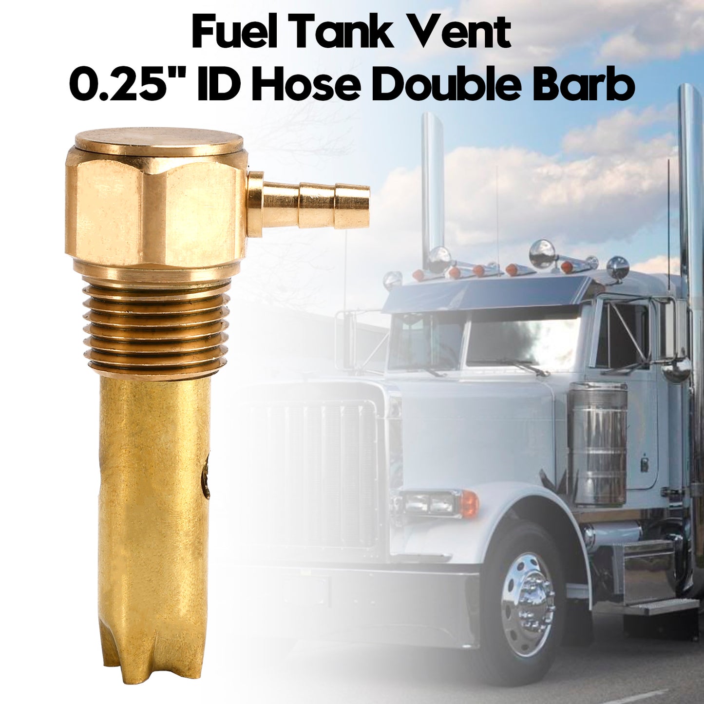 0.25" ID Hose Double Barb Fuel Tank Vent Assy FTA-V-50-02 For Peterbilt