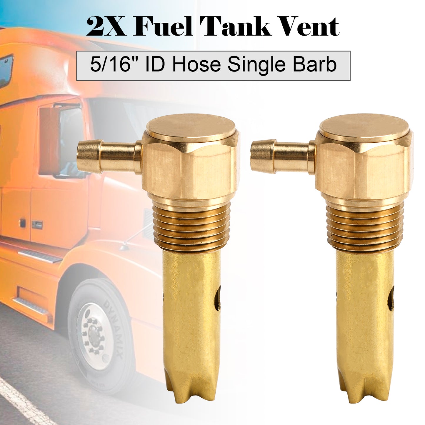 2PCS 5/16" ID Hose Fuel Tank Vent Assy 20560284 For Kenworth Volvo Full Function Single Barb