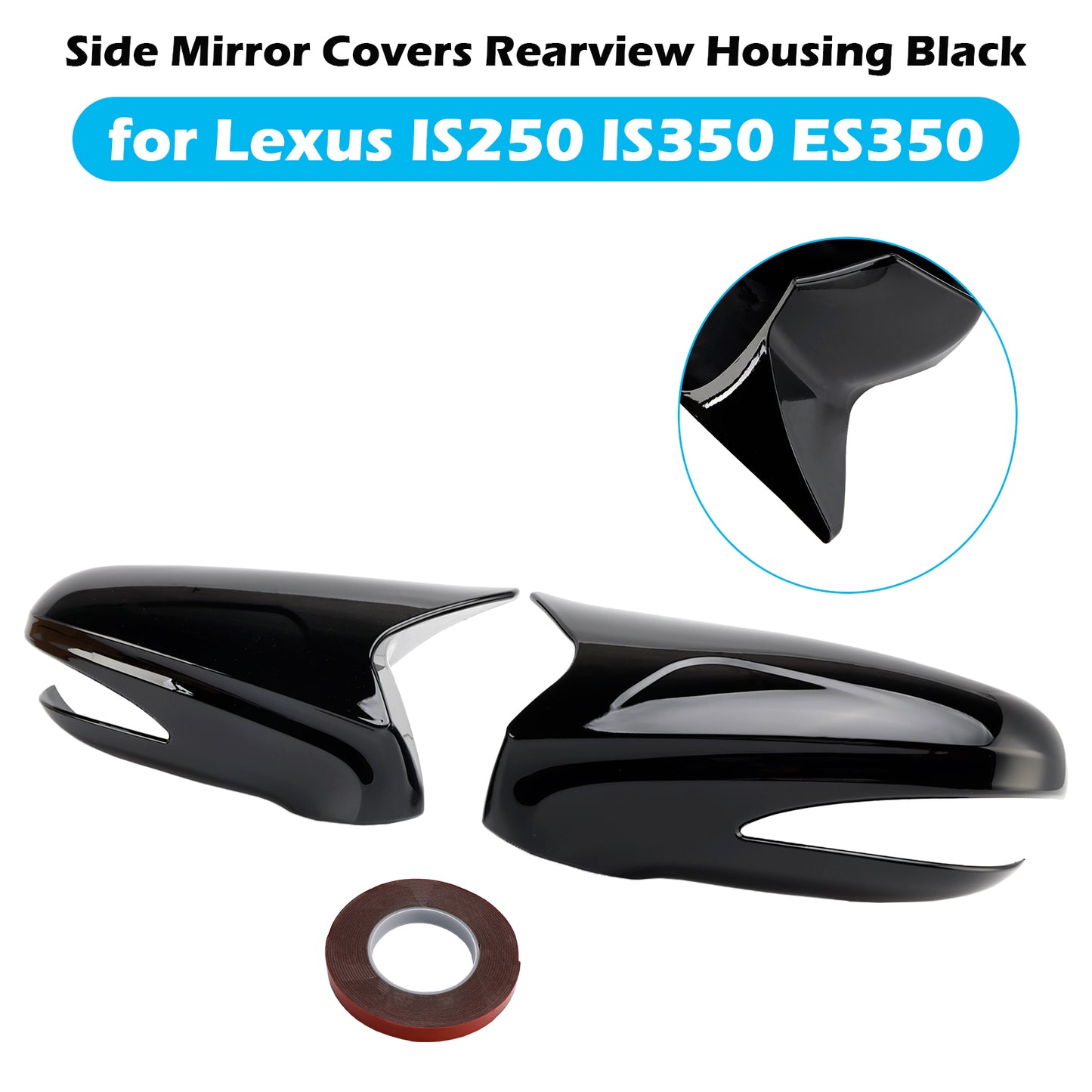 Lexus ES350 2009-2012 LHD Side Mirror Covers Rearview Housing Black 8794A53411A0 8794A53411B1