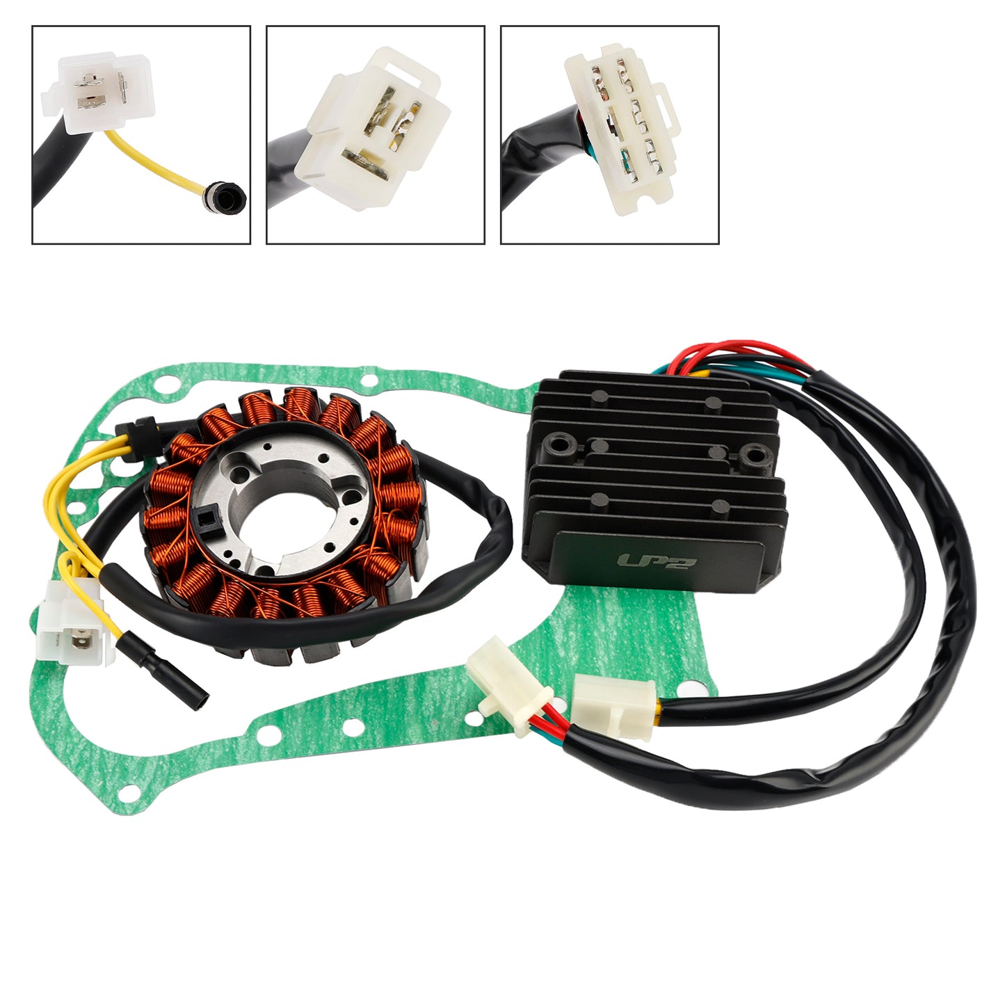 Honda CH 250 Elite 1989-1990 Magneto Coil Stator 31120-KAB-018+ Voltage Regulator 31600-MB3-670+Gasket