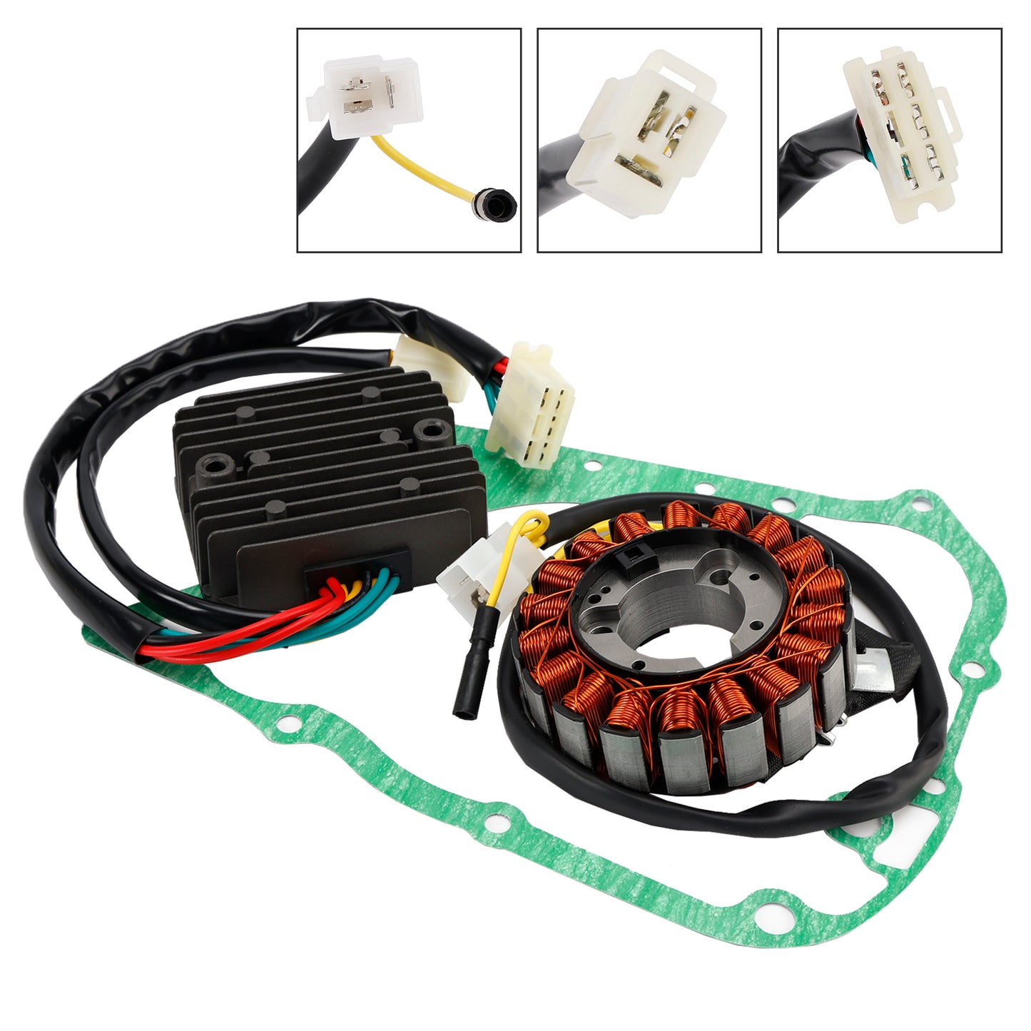 Honda CH 250 Elite 1989-1990 Magneto Coil Stator 31120-KAB-018+ Voltage Regulator 31600-MB3-670+Gasket
