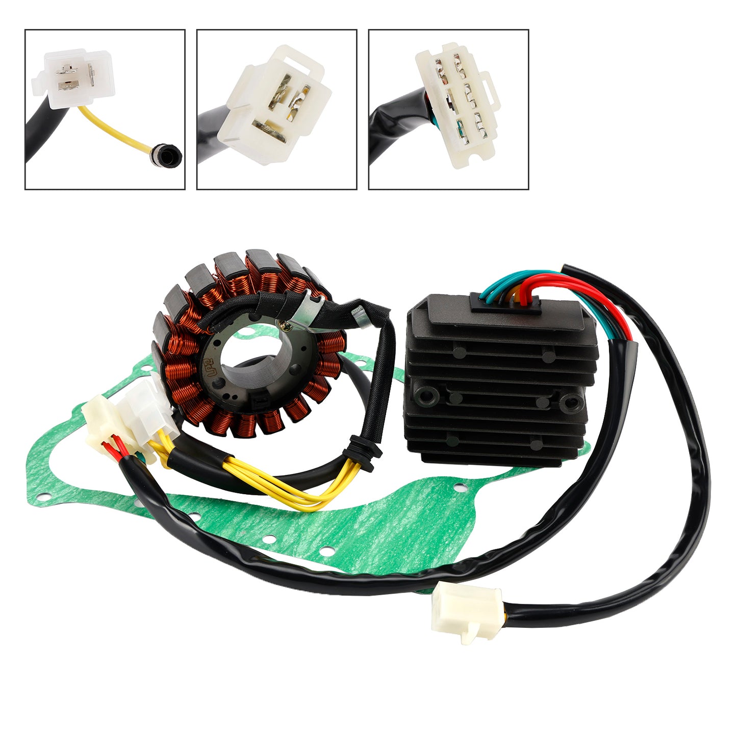 Honda CH 250 Elite 1989-1990 Magneto Coil Stator 31120-KAB-018+ Voltage Regulator 31600-MB3-670+Gasket