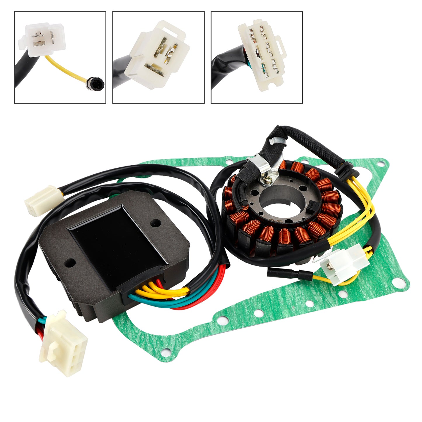 Honda CH 250 Elite 1989-1990 Magneto Coil Stator 31120-KAB-018+ Voltage Regulator 31600-MB3-670+Gasket