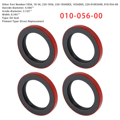 4PCS Oil Seal 3.125" X 4.506" For Dexter 010-056-00 10K 12K Heavy Duty 15K Axles Trailer Axle Bearing Seal
