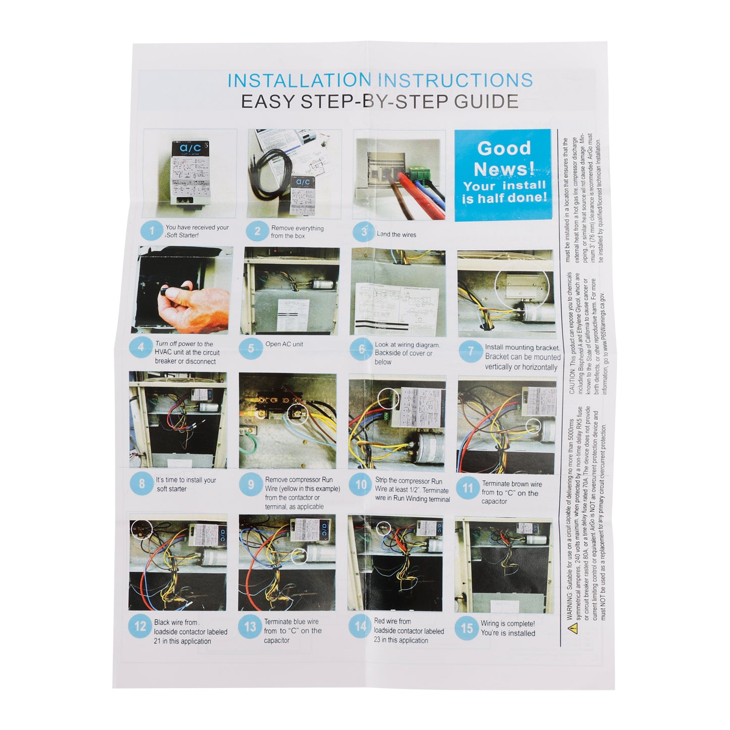 AC Soft Starter Reverse Motor Protection Easy DIY Install kit Fits Inside AC Compact Surge Protector & Motor Saver Ideal For HVAC Generators & Utility Power
