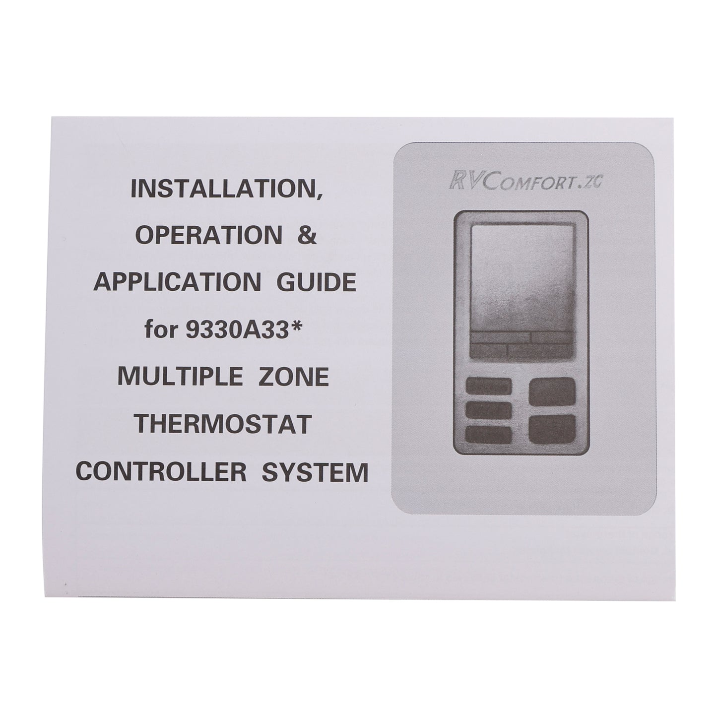 RV 9330A3341 9-Series Digital Zone Thermostat 12V Black