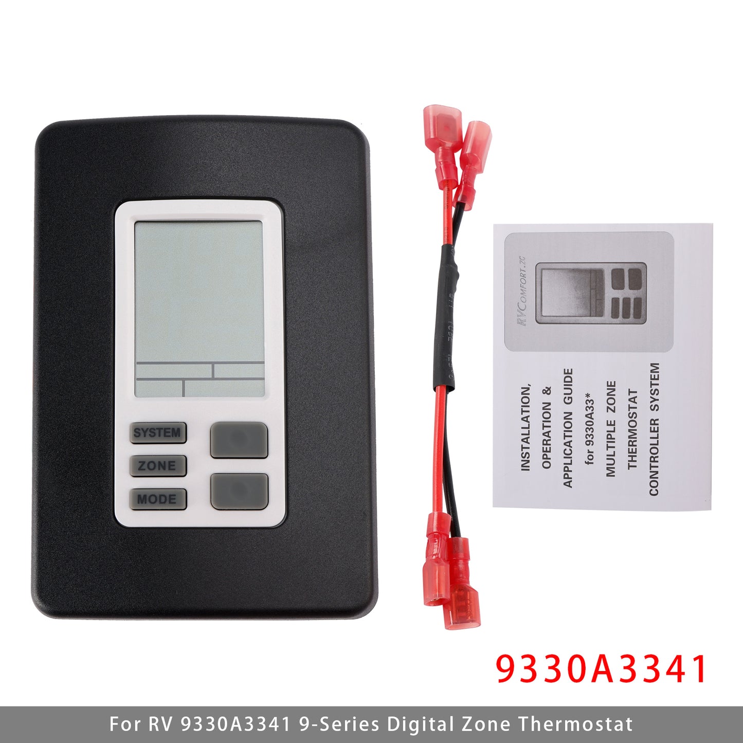 RV 9330A3341 9-Series Digital Zone Thermostat 12V Black