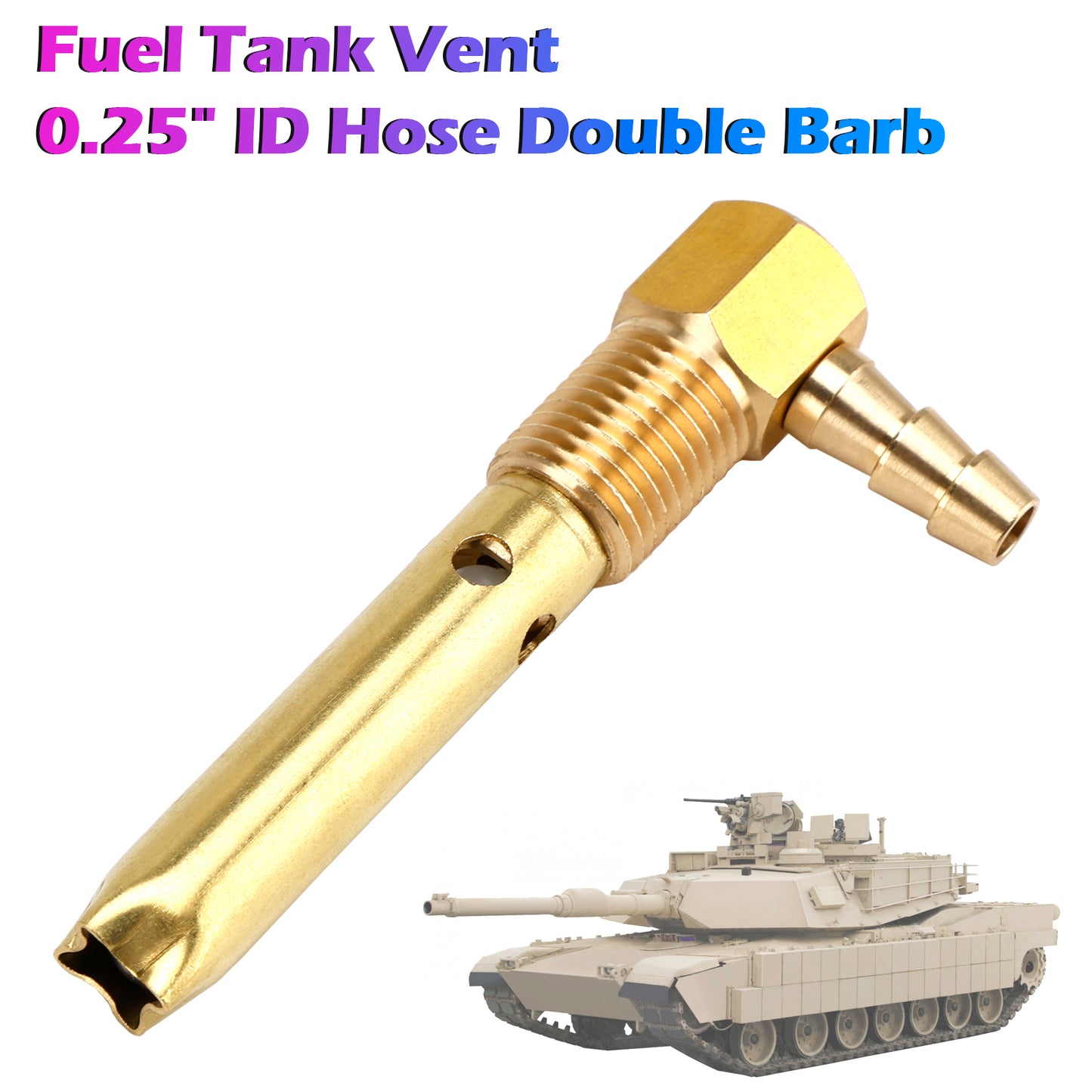 Small 1/4" Hose Double Barb Fuel Tank Vent Assy FTA-V-40 For Both small and large tanks
