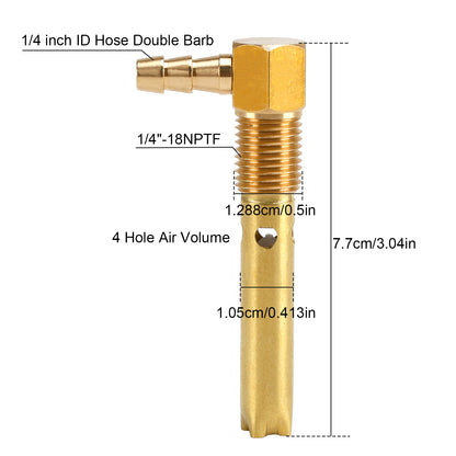 Small 1/4" Hose Double Barb Fuel Tank Vent Assy FTA-V-40 For Both small and large tanks