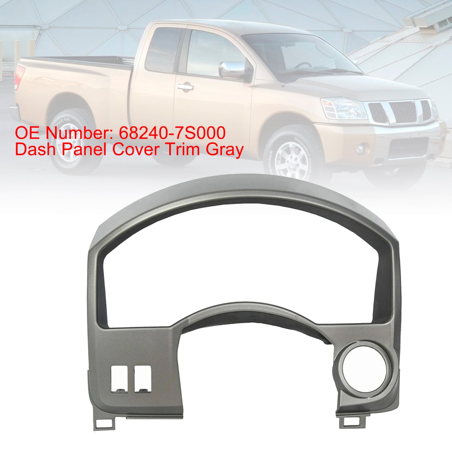 Nissan Titan Armada 2004-2006 Dash Panel Gauge Cover Trim Gray 68240-7S000