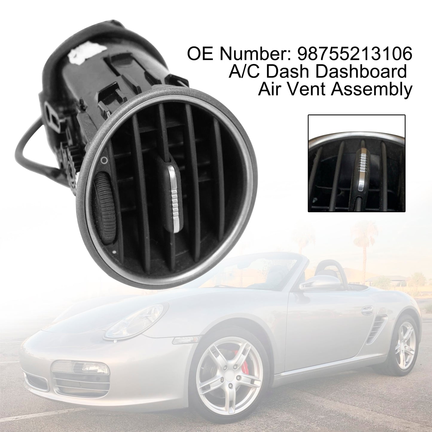 Porsche 987 Boxster Cayman A/C Dash Dashboard Air Vent Assembly 98755213106 98755213103