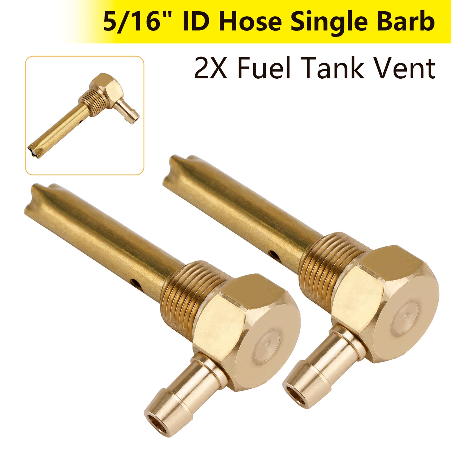 2CPS 5/16" ID Hose Fuel Tank Vent 3/8"-18NPTF Thread For both small and large tanks