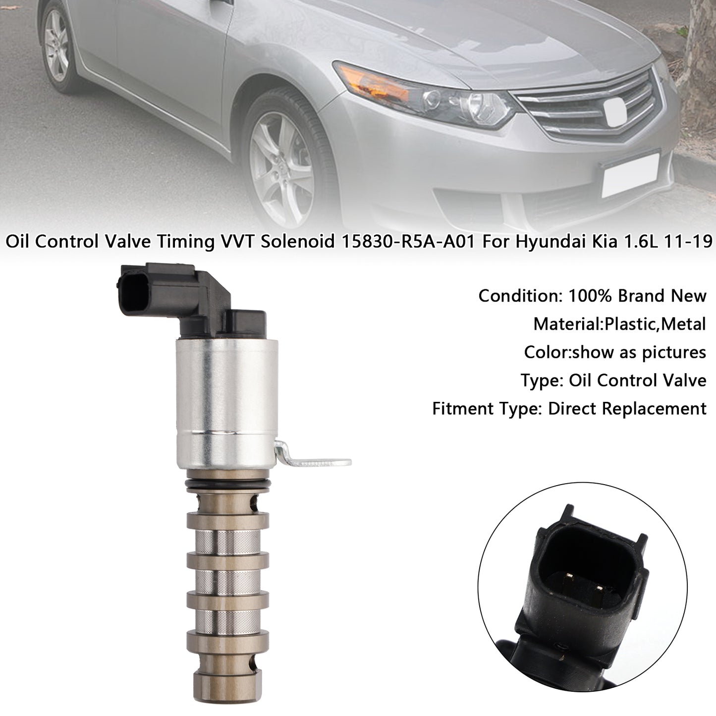 Hyundai Kia 1.6L 2011-2019 Oil Control Valve Timing VVT Solenoid 15830-R5A-A01