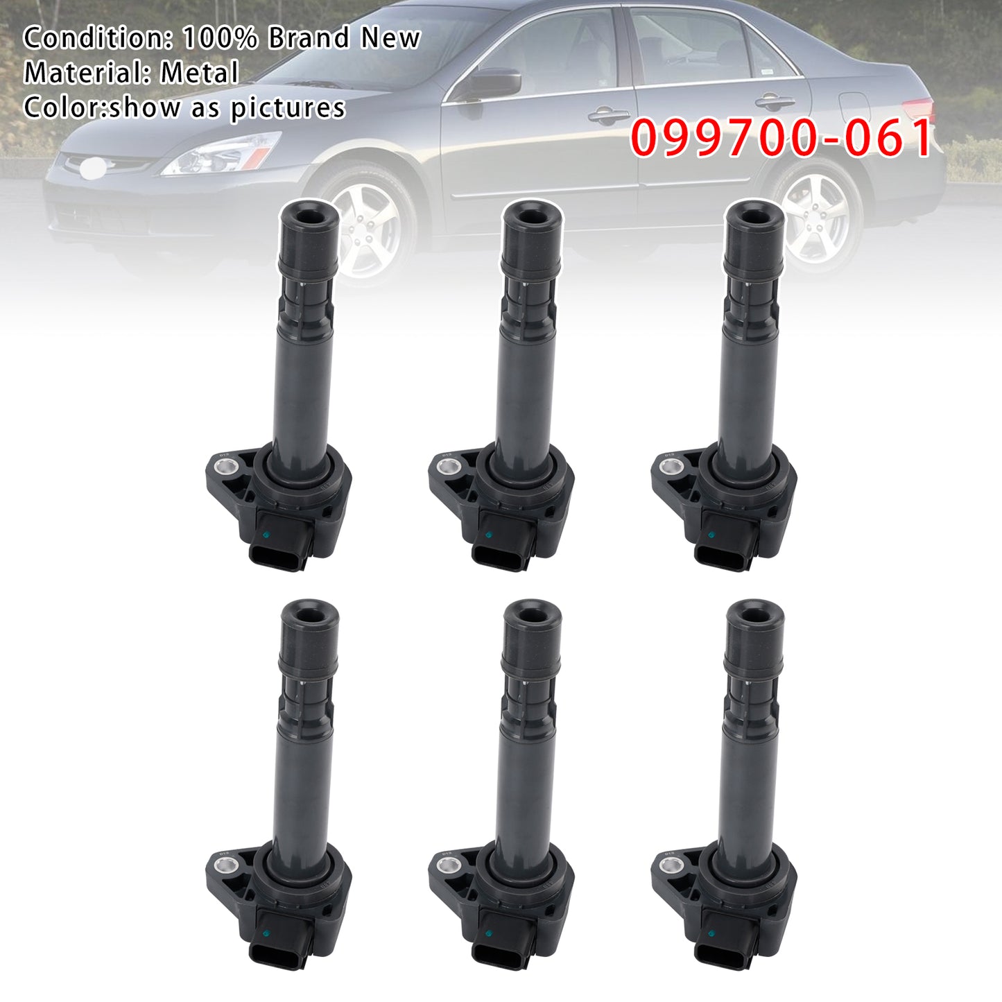 Honda & Acura I4 V6 1999-2011 6PCS Ignition Coils 099700-061 099700-072