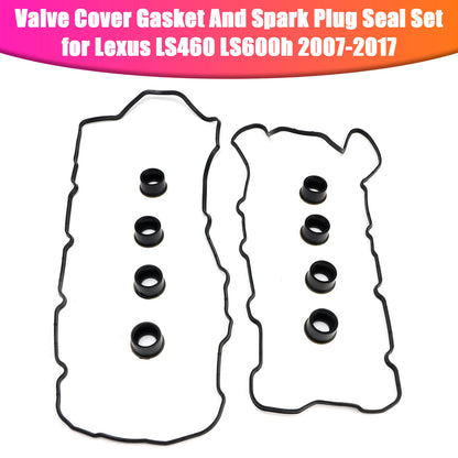 Lexus LS460 LS600h 2007-2017 Valve Cover Gasket And Spark Plug Seal Set 11213-38030 11214-38020 11193-38020