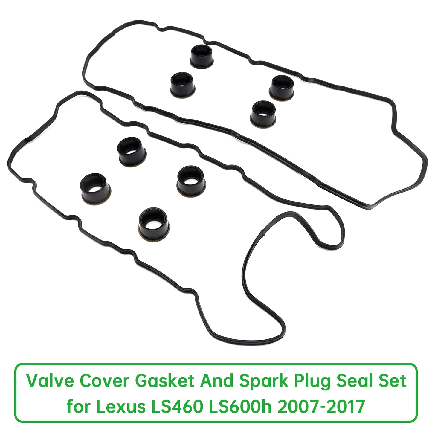 Lexus LS460 LS600h 2007-2017 Valve Cover Gasket And Spark Plug Seal Set 11213-38030 11214-38020 11193-38020