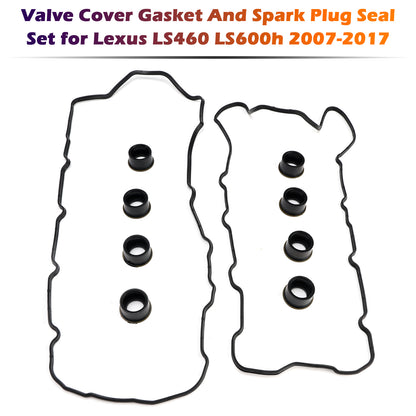 Lexus LS460 LS600h 2007-2017 Valve Cover Gasket And Spark Plug Seal Set 11213-38030 11214-38020 11193-38020