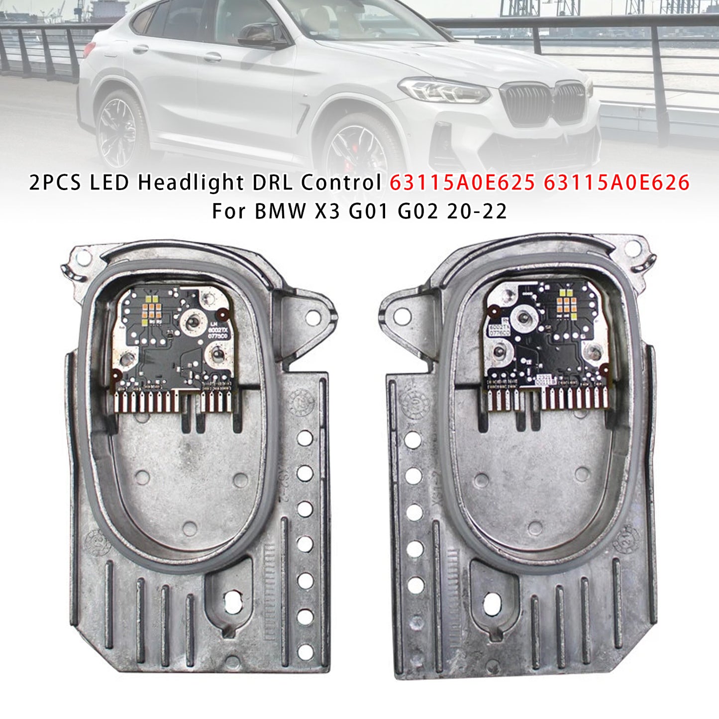 2020-2022 BMW X3 G01 G02 2PCS LED Headlight DRL Control 63115A0E625 63115A0E626