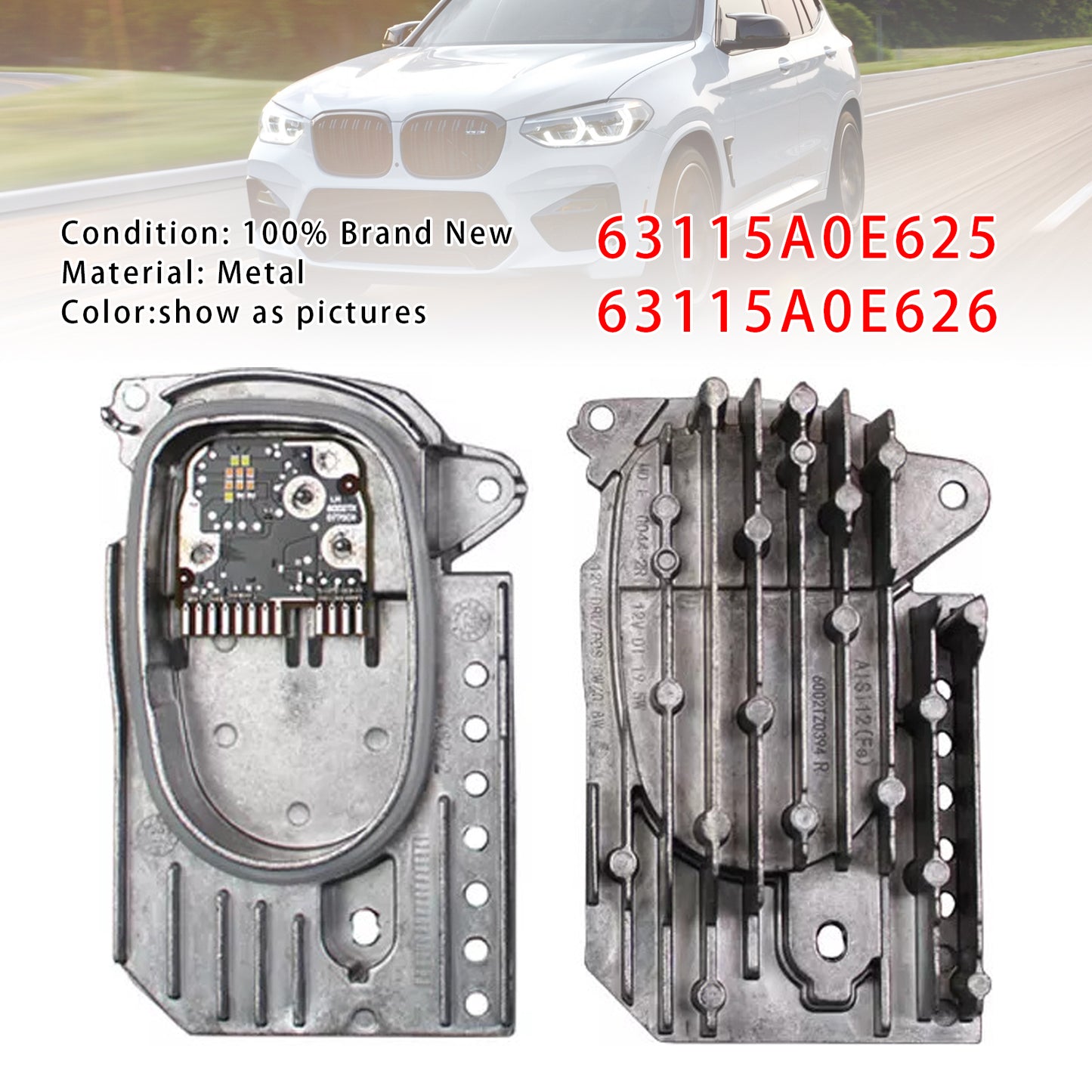 2020-2022 BMW X3 G01 G02 2PCS LED Headlight DRL Control 63115A0E625 63115A0E626