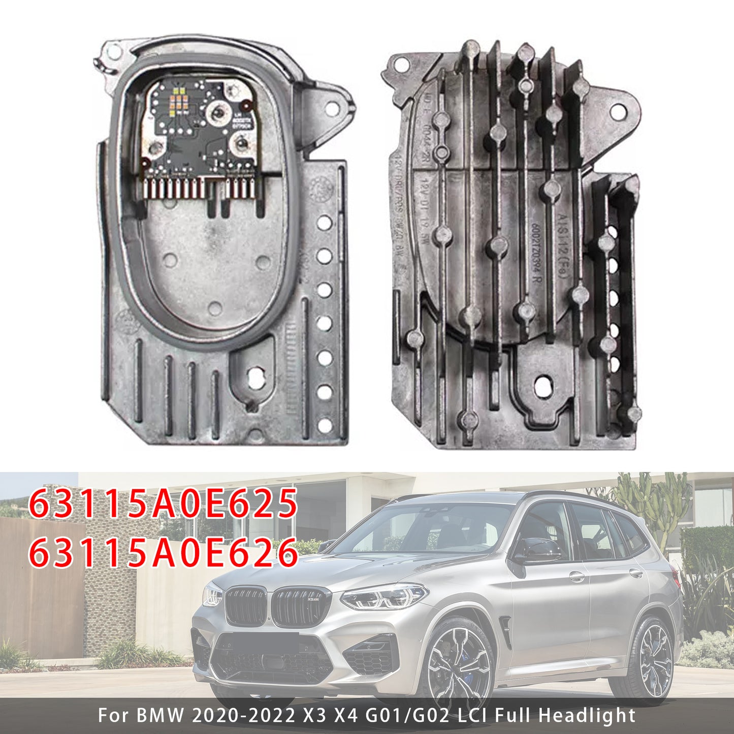 2020-2022 BMW X3 G01 G02 2PCS LED Headlight DRL Control 63115A0E625 63115A0E626
