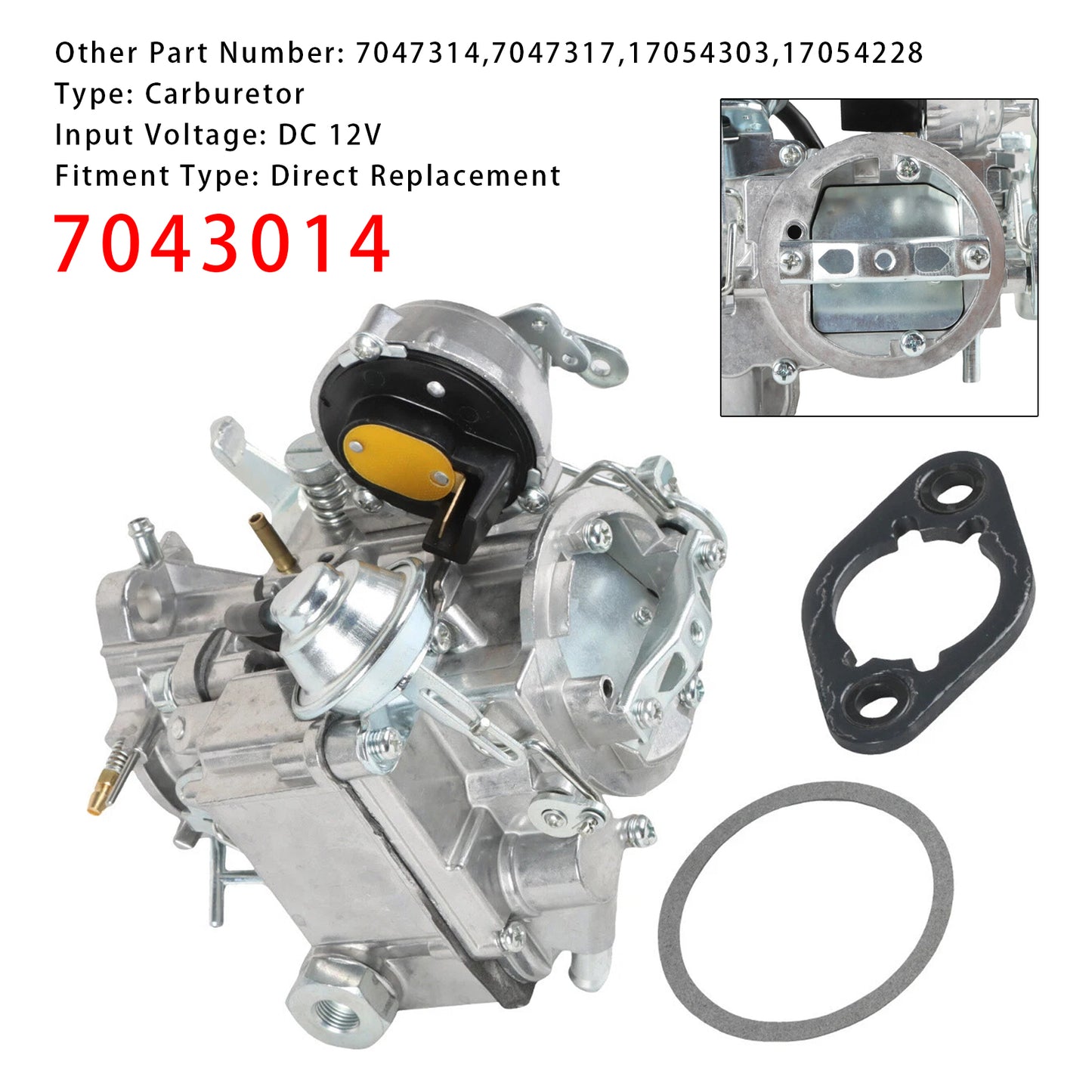 Chevy & GMC L6 eingines- 4.1L 250 & 4.8L 292 Carburetor w/Gaskets 7043014