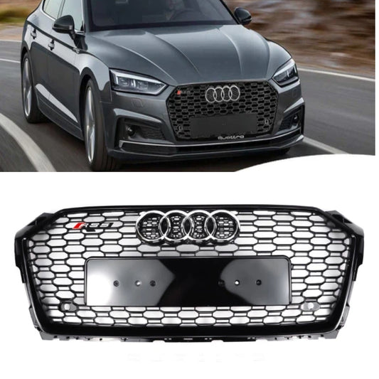 2017-2019 Audi A5/A5 Sline/S5 B9 Honeycomb Grill Replacement RS5 Style Sport Mesh Hex Black Grille