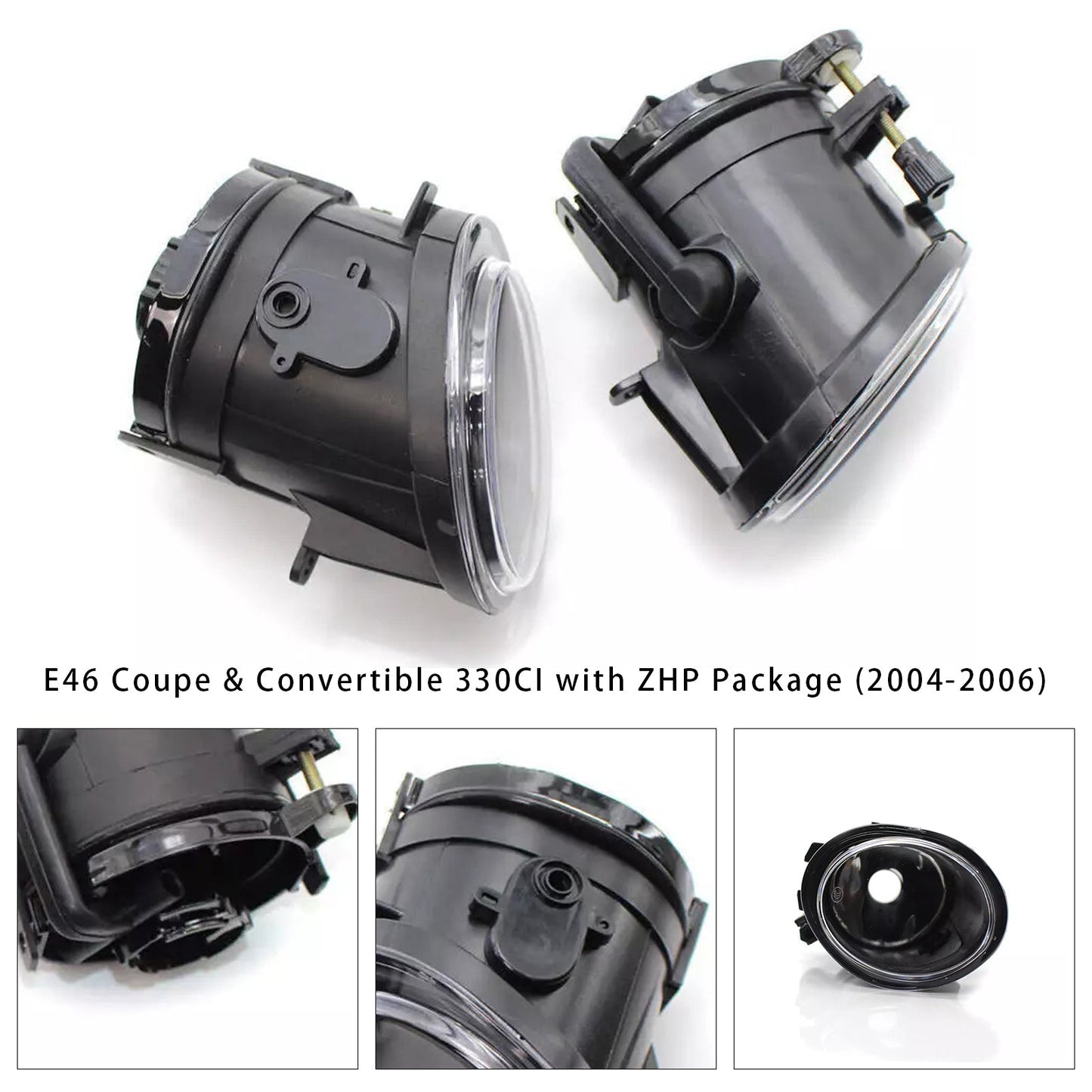 2003-2005 BMW E46 Sedan 330I with ZHP Package Pair Front Fog Light Lamps Without Bulbs 63177894017 63177894018