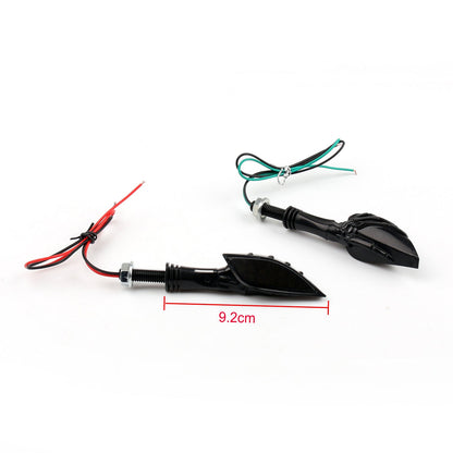 Universal Motorcycle Skeleton Hand LED Turn Signals Blinker Indicator Champoo