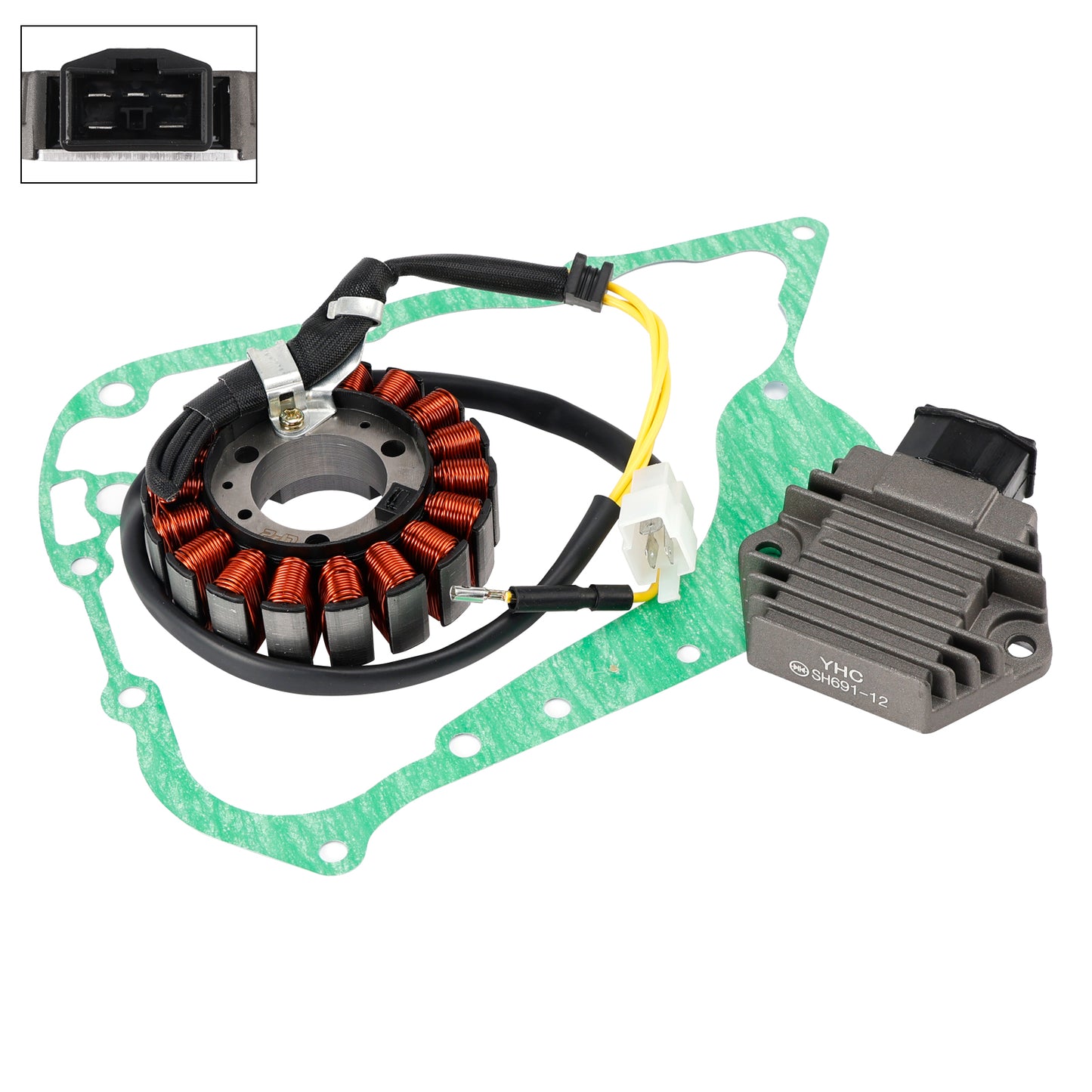 Piaggio X9 250 1998-2005 Magneto Coil Stator + Voltage Regulator + Gasket Assy