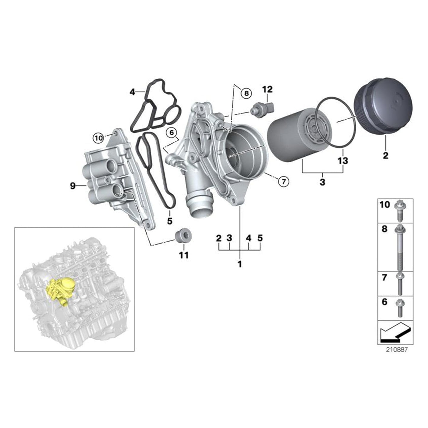 BMW 328i 335i 528i X3 Z4 Engine Oil Cooler Assembly 11428637812