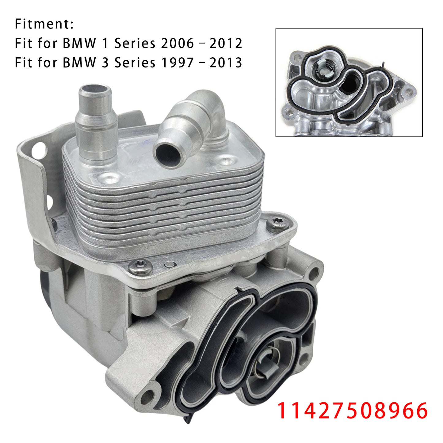 BMW 120i 320i 520i X1 Engine Oil Cooler Oil Filter Assembly 11427508966